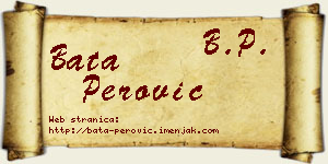 Bata Perović vizit kartica